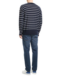 Ami Wool Striped Knit Pullover