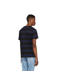 A.P.C. Black And Navy Striped Archie T Shirt