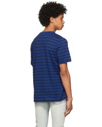 Saint Laurent Blue Black Striped T Shirt