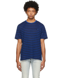 Saint Laurent Blue Black Striped T Shirt