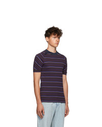 Y/Project Blue Striped Double Collar T Shirt