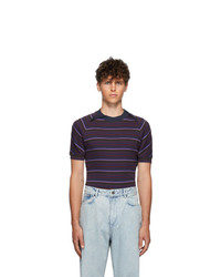 Y/Project Blue Striped Double Collar T Shirt