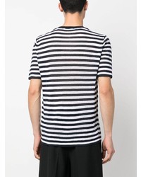 Karl Lagerfeld Chest Logo Print Striped T Shirt