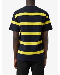Burberry Embroidered Archive Logo Striped Cotton T Shirt