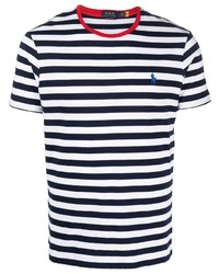 Polo Ralph Lauren Embroidered Logo Striped Cotton T Shirt