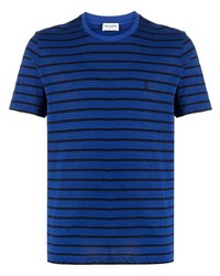 Saint Laurent Logo Embroidered Striped T Shirt