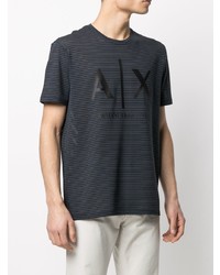 Armani Exchange Logo Printed Striped T Shirt