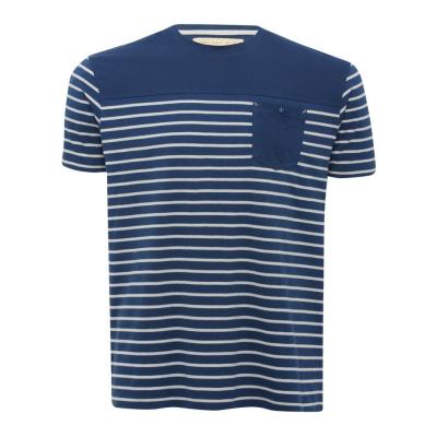M&Co Navy Striped T Shirt Navy L, $19 | M&Co | Lookastic