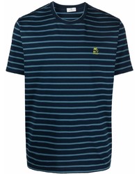 Etro Stripe Print Logo Embroidered T Shirt