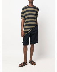 Officine Generale Striped Linen T Shirt