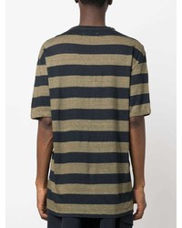 Officine Generale Striped Linen T Shirt