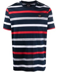 Paul & Shark Striped Logo Print T Shirt