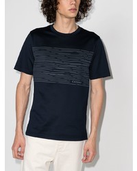 Canali Striped Short Sleeve T Shirt
