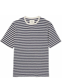 Folk Striped Slub Cotton Jersey T Shirt