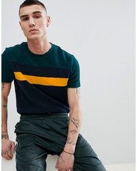 ASOS DESIGN T Shirt In Towelling With Contrast Colour Block In Navy