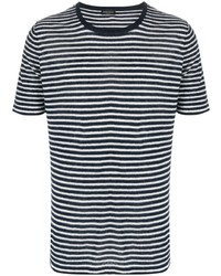 Roberto Collina Two Tone Striped Linen T Shirt