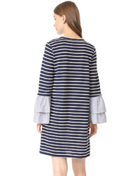 Clu Too Striped Dress With Contrast Ruffles