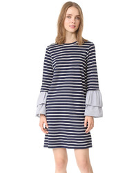 Clu Too Striped Dress With Contrast Ruffles