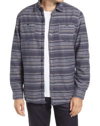 johnnie-O Worth Stripe Flannel Button Up Shirt Jacket