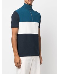 Ron Dorff Colour Block Zippered Polo Shirt