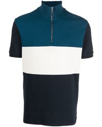 Ron Dorff Colour Block Zippered Polo Shirt