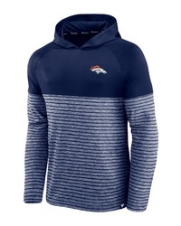 FANATICS Branded Navy Denver Broncos Line Up Shadow Stripe Long Sleeve Hoodie T Shirt