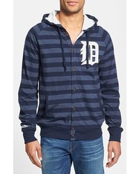 Mitchell & Ness Tigers Stripe Button Front Jersey Hoodie