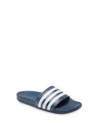 Navy Horizontal Striped Leather Sandals