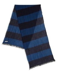 Burberry Striped Wool Cashmere Scarf