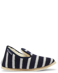 Armor Lux Shearling Lined Striped Wool Slippers