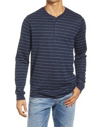 Marine Layer Long Sleeve Henley In Navyblue Spruce At Nordstrom