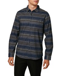 O'Neill Caruso Stripe Button Up Shirt In Navy 2 At Nordstrom
