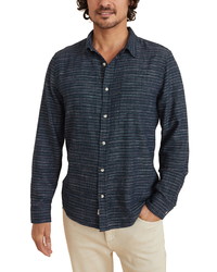 Marine Layer Classic Fit Selvedge Stripe Button Up Shirt