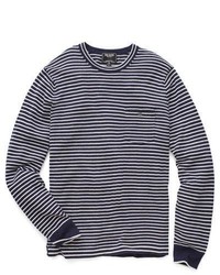 Todd Snyder Cashmere T Shirt Sweater In Navy Stripe