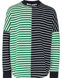 Palm Angels Colour Block Striped Long Sleeved T Shirt