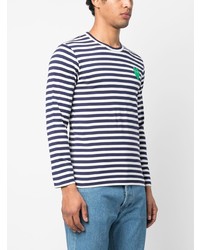 Comme Des Garcons Play Comme Des Garons Play Crop Sleeve Striped T Shirt