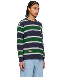 AAPE BY A BATHING APE Navy Striped Long Sleeve T Shirt