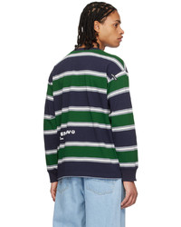 AAPE BY A BATHING APE Navy Striped Long Sleeve T Shirt