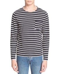 A.P.C. Stripe Long Sleeve Pocket T Shirt