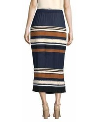 Derek Lam Ribbed Stripe Midi Skirt