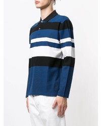 Kent & Curwen Block Stripe Long Sleeved Polo Shirt