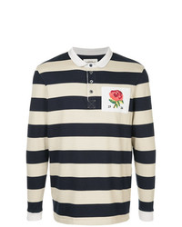 Kent & Curwen Striped Rose Patch Polo Top