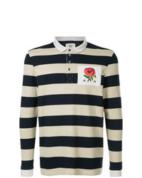 Kent & Curwen Striped Shirt With Rose Detail