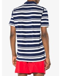 Orlebar Brown Blue Striped Towelling Resort Polo Shirt