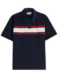 Marni Cotton Polo Shirt With Colorblock Stripe