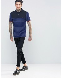 Fred Perry Polo Shirt With Stripe In Navy