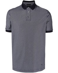 Emporio Armani Micro Pattern Striped Polo Shirt
