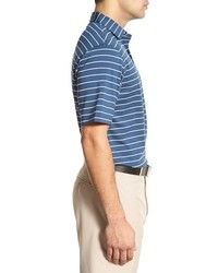 Peter Millar Moisture Wicking Quarter Stripe Stretch Jersey Golf Polo