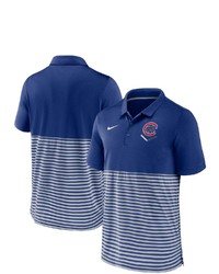 Nike Royalgray Chicago Cubs Home Plate Striped Polo