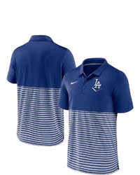Nike Royalgray Los Angeles Dodgers Home Plate Striped Polo